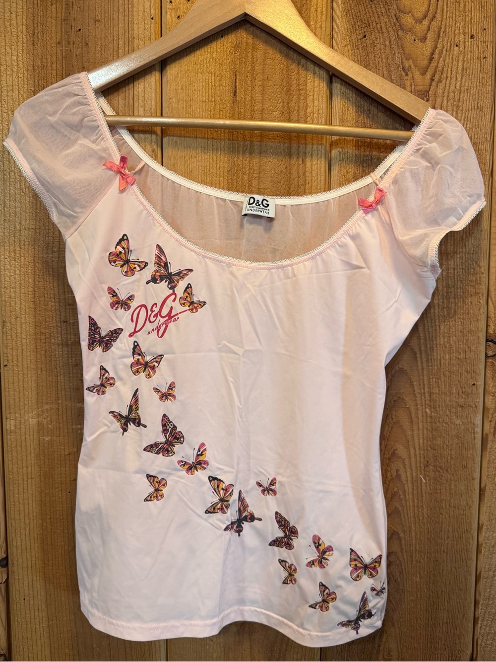 Dolce and Gabbana underwear pink butterfly top